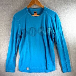 Icebreaker Merino Shirt Men's Medium Blue Bodyfit 200 Oasis Deluxe Crew Pullover